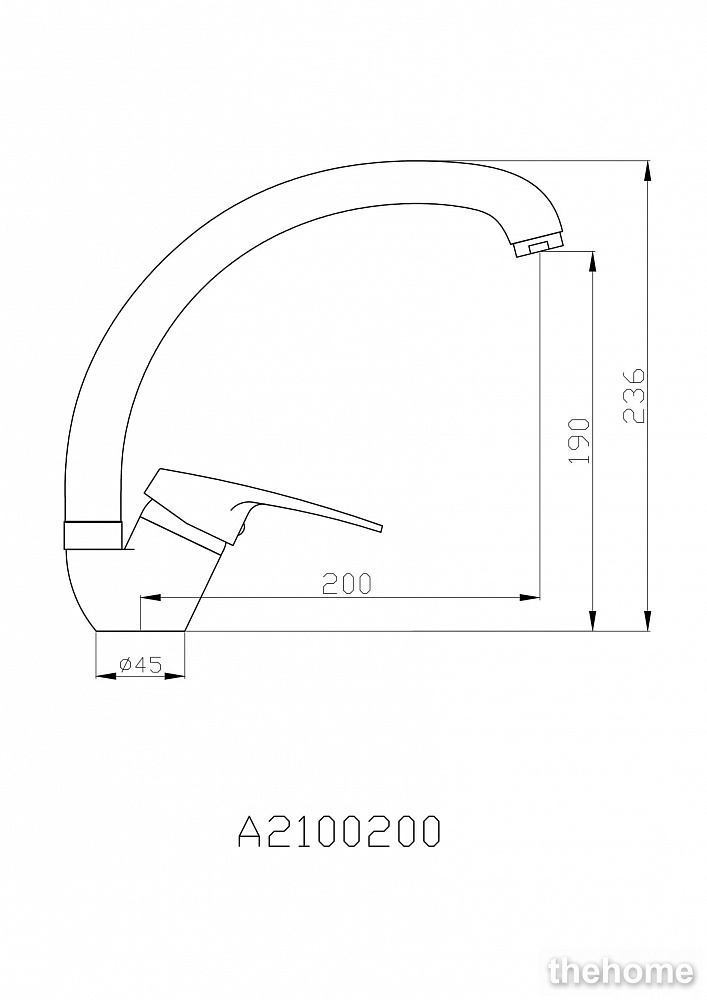 Смеситель Agger Exact A2100200 для кухни - 2