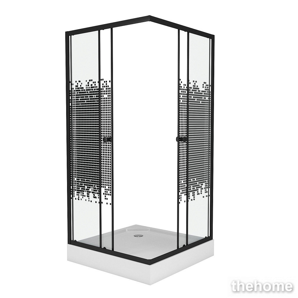 Душевой уголок Niagara Eco NG-009-14Q BLACK 90х90х195 стекло мозаика - TheHome