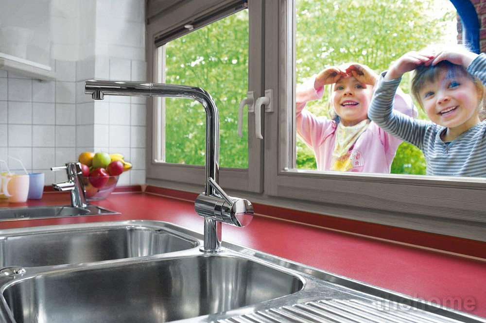 Смеситель Grohe MINTA 32168DC0 для кухни с выдвижным изливом, суперсталь - 16