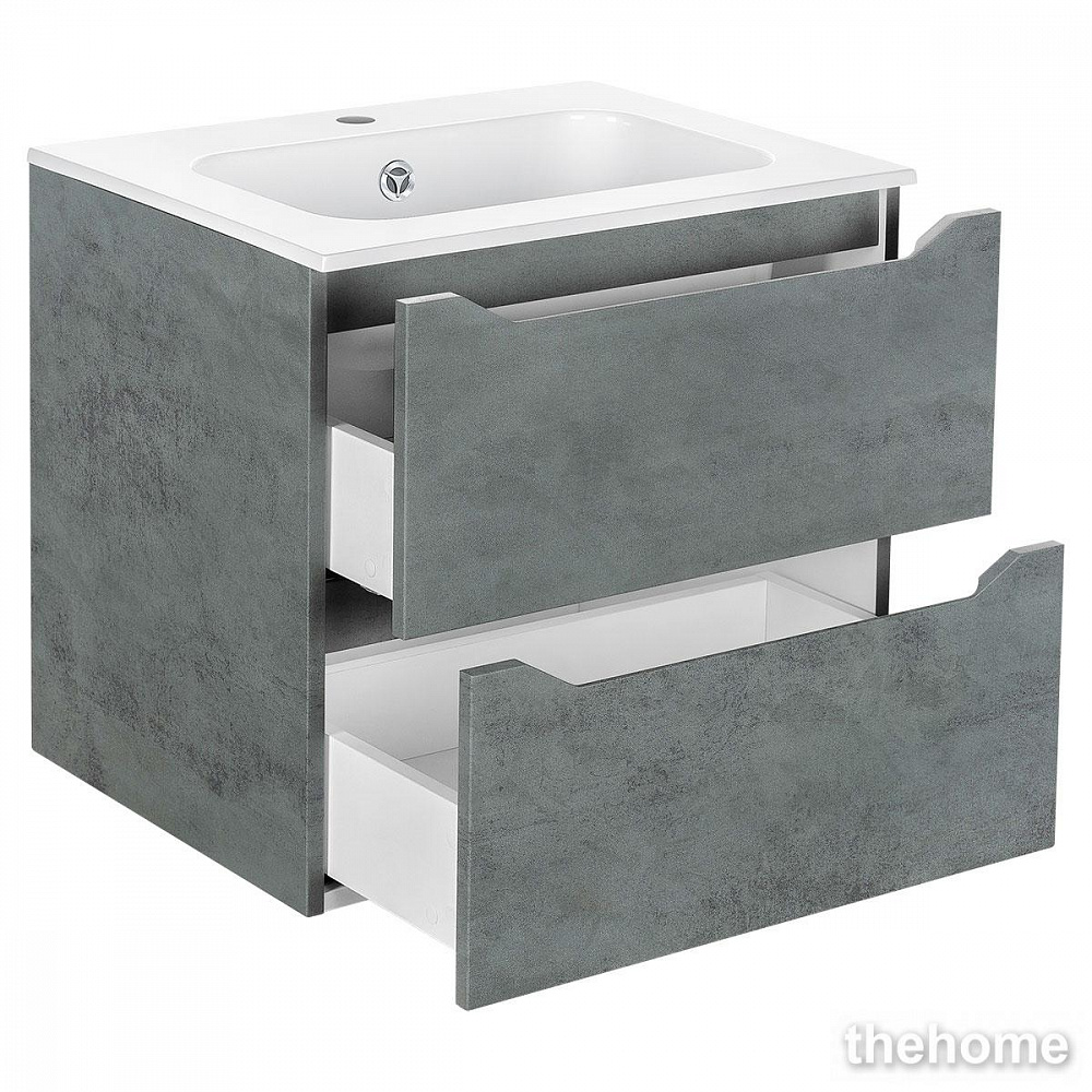 Тумба под раковину Vincea Norma 60 см подвесная, ящики soft close, Beton - 3