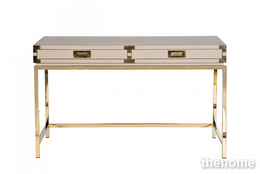 46AS-D4084-TP Стол письменный светлый шпон/золото 130*50*78см Garda Decor - TheHome
