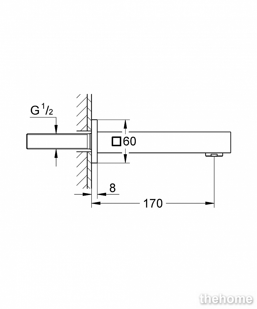 Излив Grohe Eurocube для ванны 13303000 хром - 2