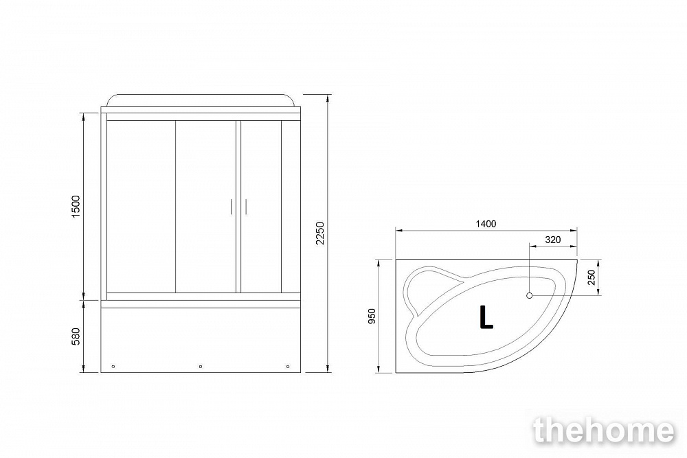 Душевая кабина Royal Bath 140ALP-T прозрачное левая - 6