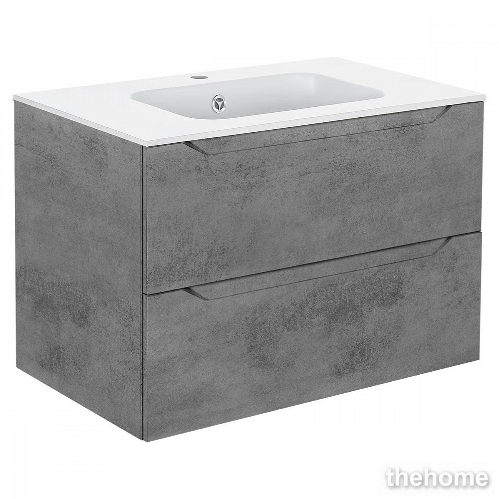 Тумба под раковину Vincea Norma 80 см подвесная, ящики soft close, Beton - TheHome