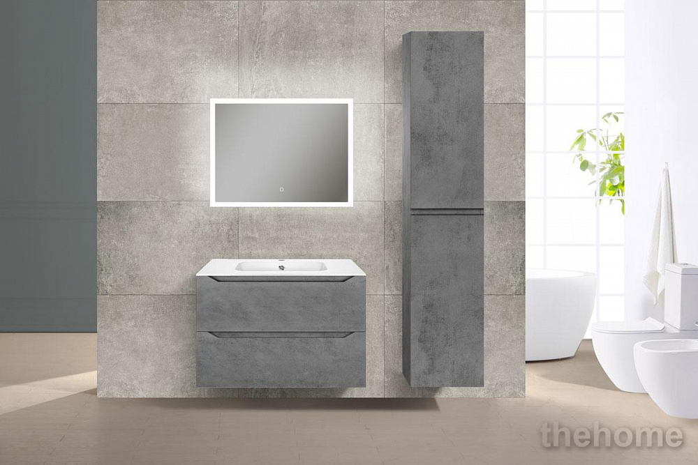 Тумба под раковину Vincea Norma 80 см подвесная, ящики soft close, Beton - 5