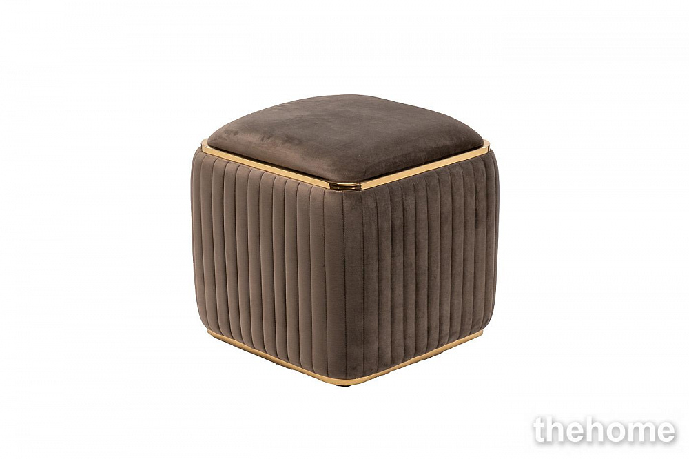 102AN-PUF-1300-KOR Пуф Glarus, велюр коричневый 45*45*45 см Garda Decor - 2