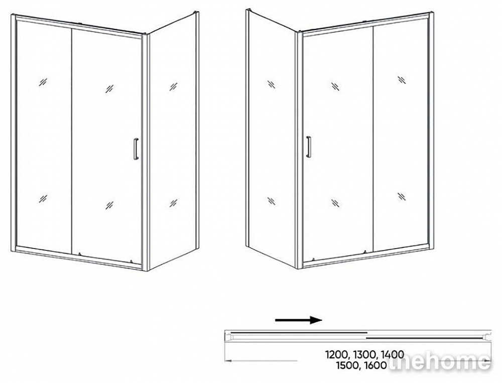 Душевой уголок Orange E23-15080TCR 150x80 см без поддона - 6