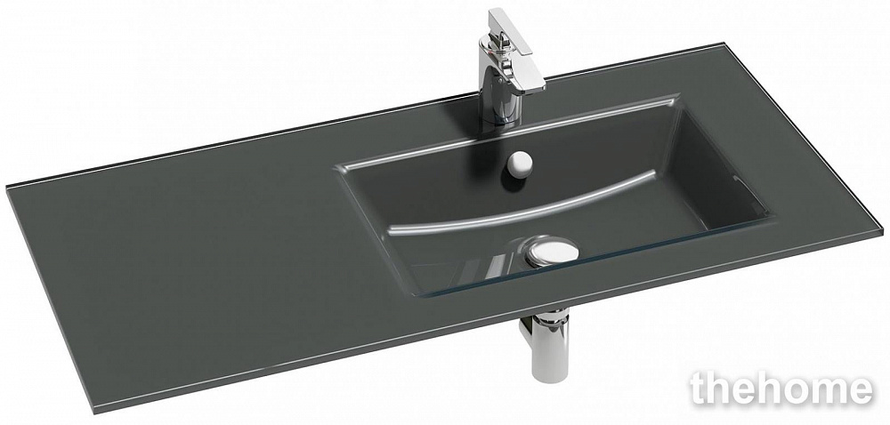 Раковина стеклянная Jacob Delafon Vox EB2102-DD2 100х46 см правая серая глянцевая - TheHome