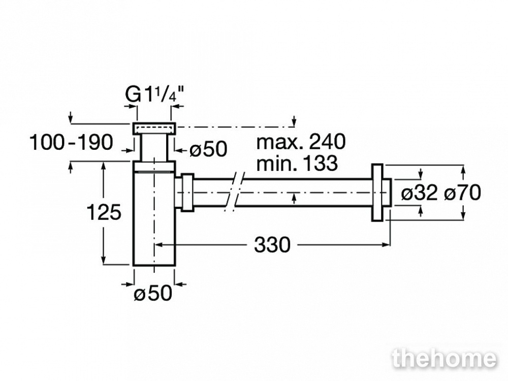 Сифон для раковины Roca 1 1/4 Basic 506406300 - 2