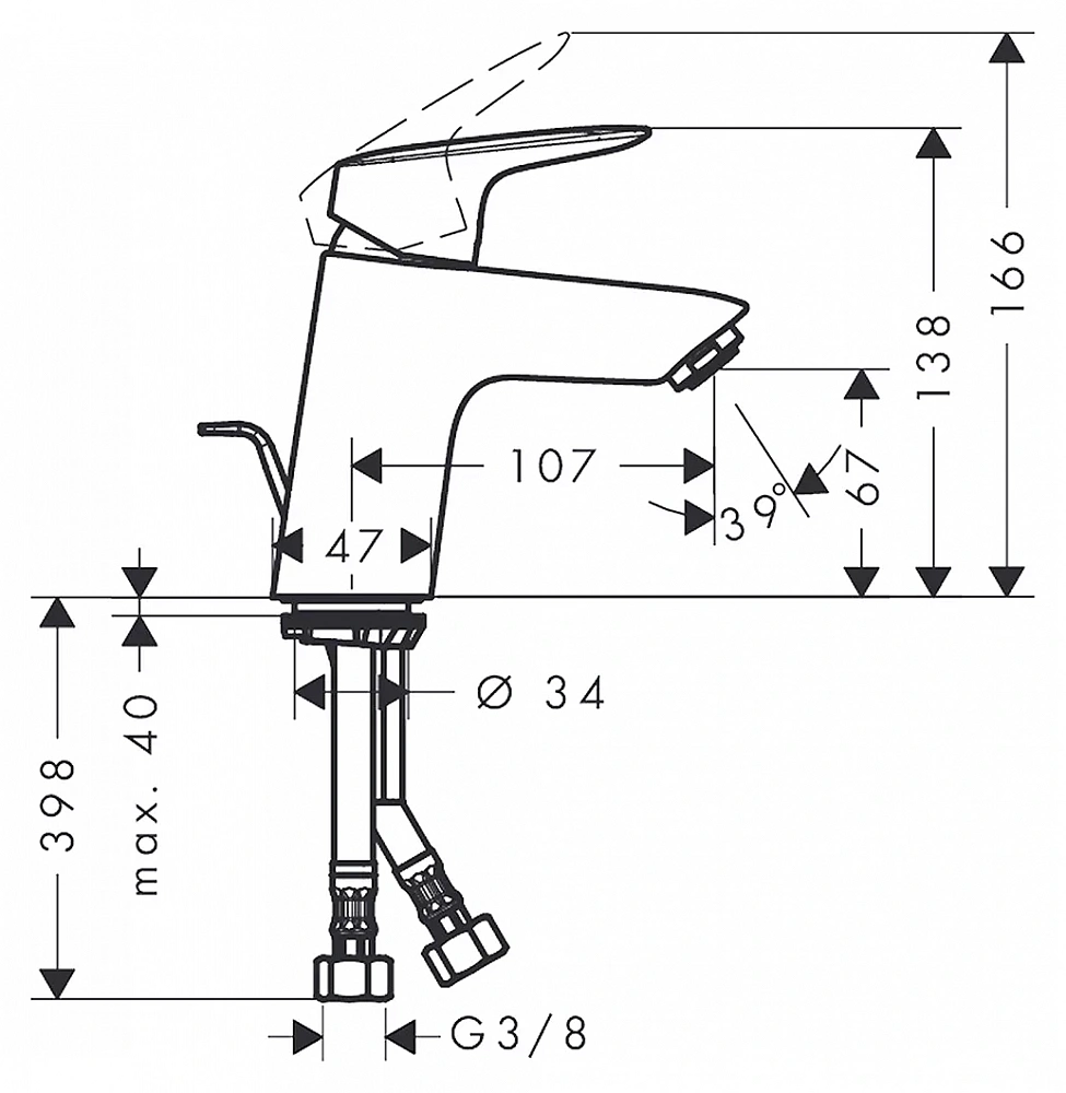 Смеситель Hansgrohe Logis для раковины 71071000 хром - 5