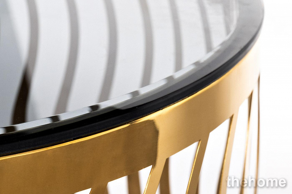 GY-ET8149GOLD Стол журнальный "Wave" тонир.стекло/зол. d50*51см Garda Decor - 2