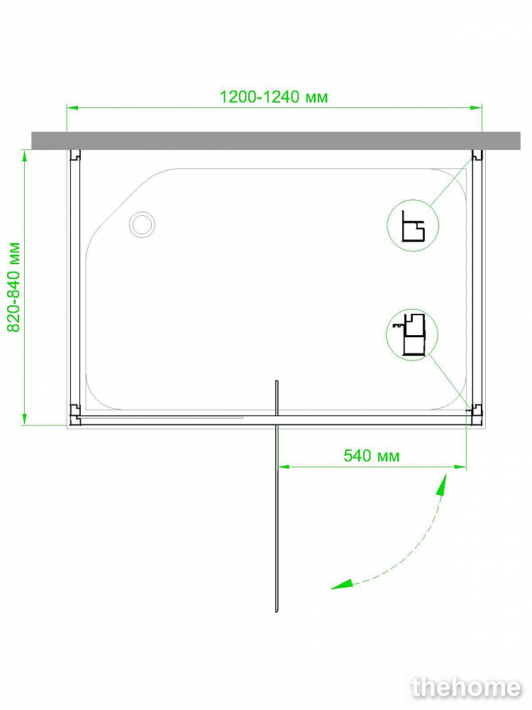 Душевой уголок Royal Bath HV-C-CH-P 140x80x185 рифленое - 2