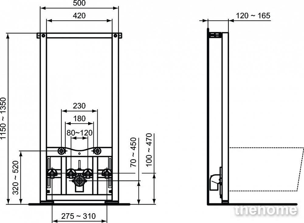 Комплект Ideal Standard Prosys Tesi с подвесным унитазом и инсталляцией T3868V1 - 6