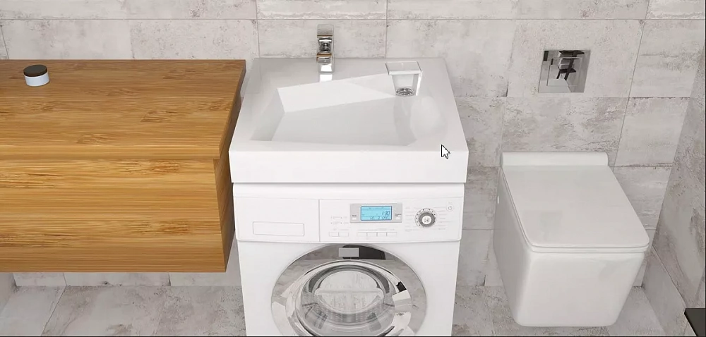 Раковина над стиральной машиной Altasan Quadro 600*600 UPP60QUADROs - 5