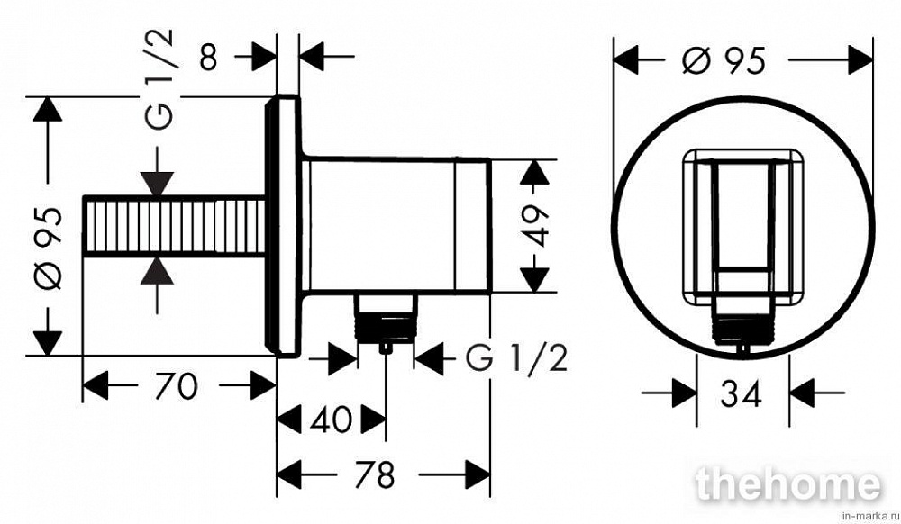 Шланговое подключение Hansgrohe Fixfit Porter S 26487000 держатель для душа - 2