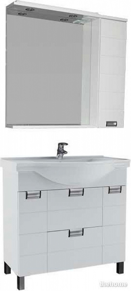 Зеркало-шкаф Aquanet Сити 100 белый R - 6