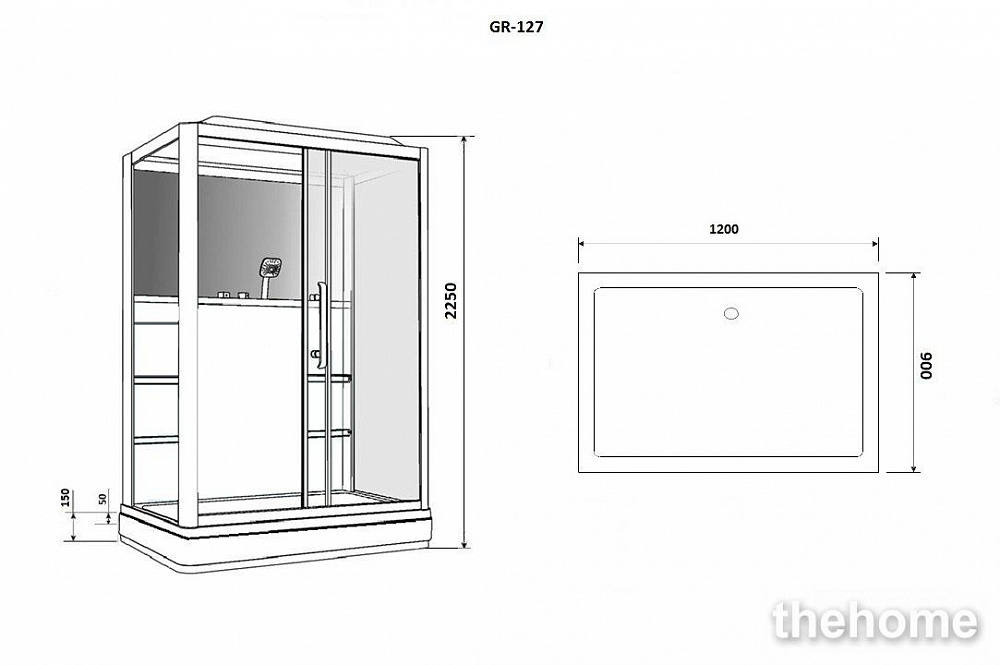 Душевая кабина Grossman GR-127 R 120х90х225 - 2