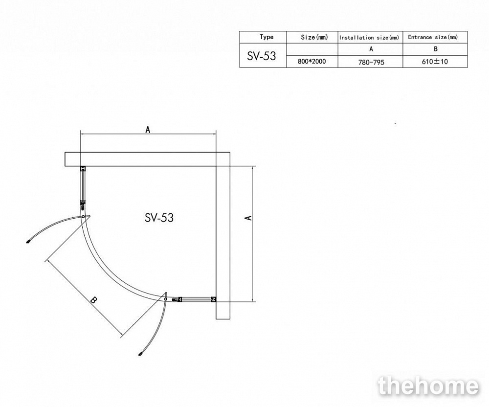 Душевой уголок RGW SV-53 06325388-11 80x80 см четверть круга стекло прозрачное хром - 4