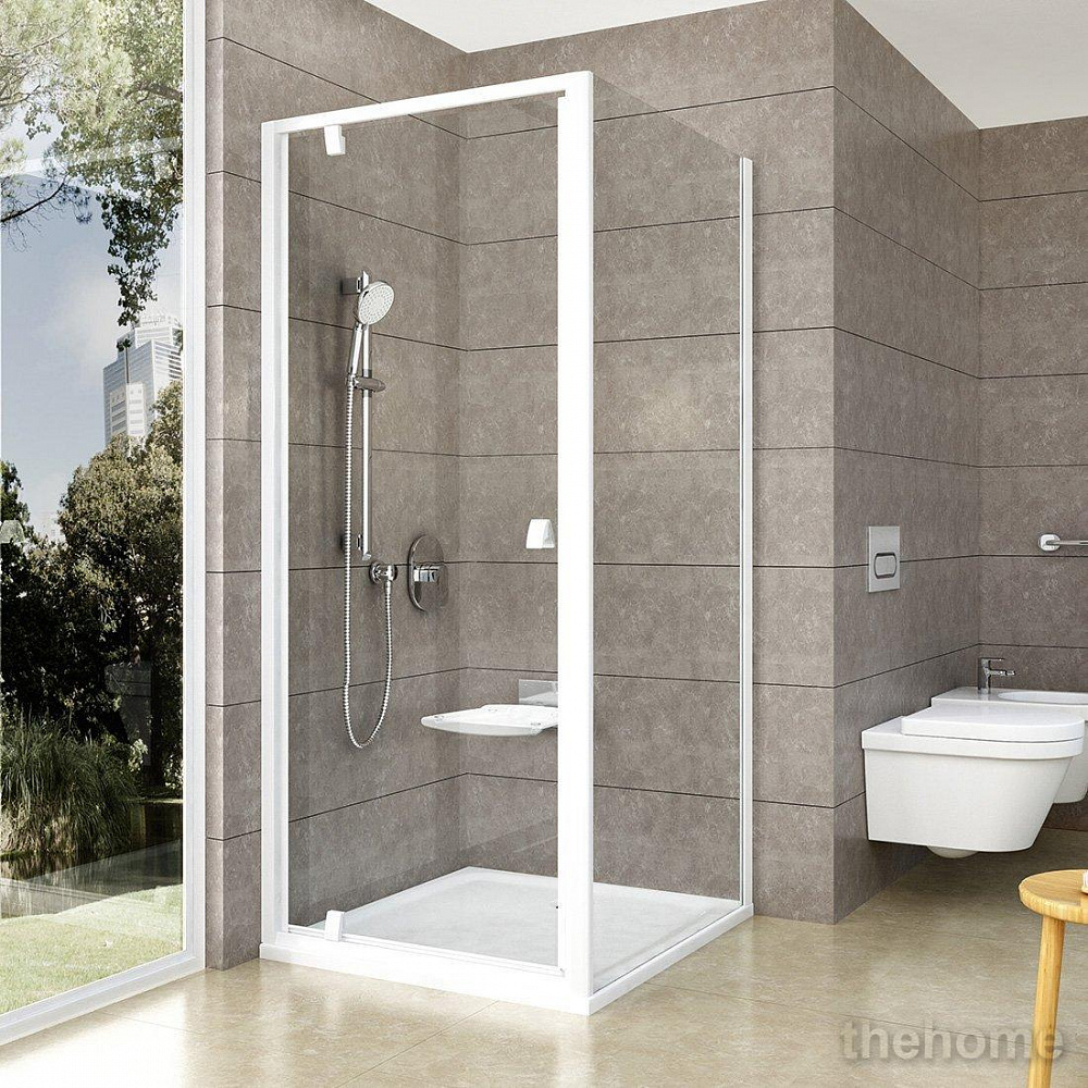 Душевая дверь Ravak PIVOT PDOP1-80 белая+ прозрачное стекло - TheHome