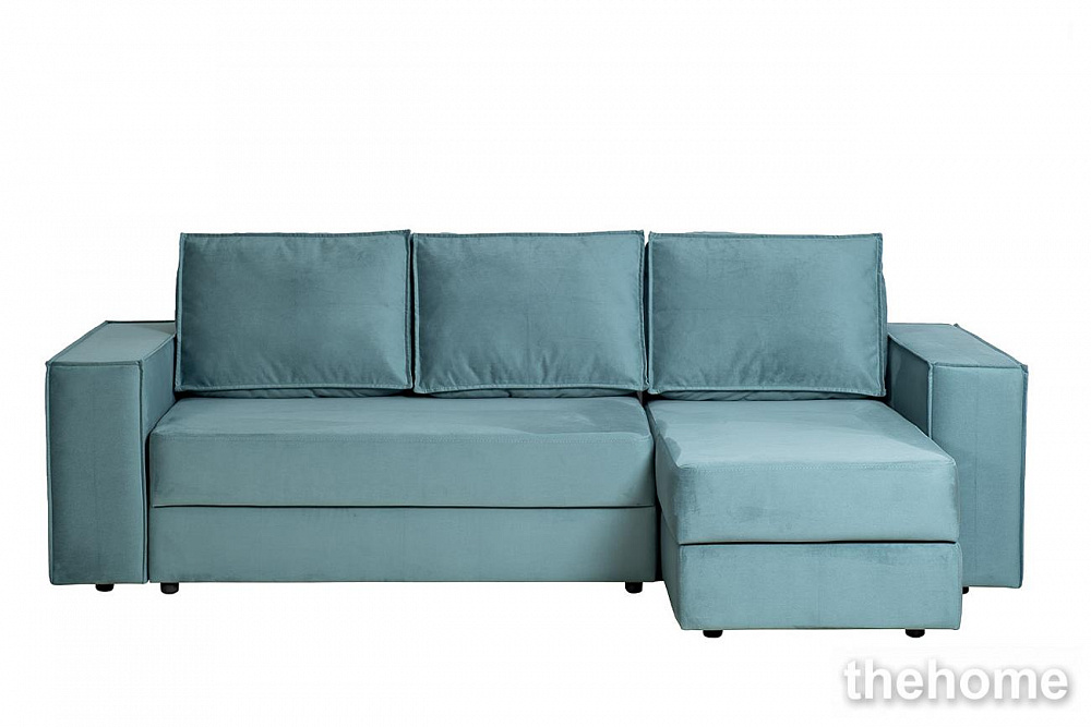 Диван Bergamo трехм.раскл.угл. правый вел.бирюз.Vel43 250*160*90 Garda Decor - TheHome