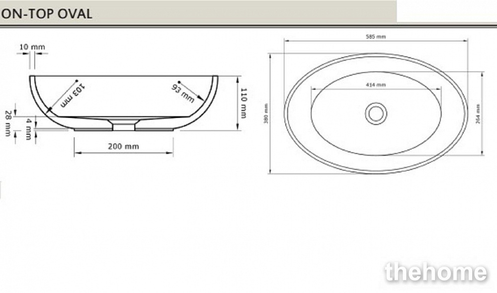 Раковина накладная Acquabella Lavabo ON-TOP LAVABO_ON-TOP_OVAL_SLATE_MARFIL 58х38х11 см marfil - 5