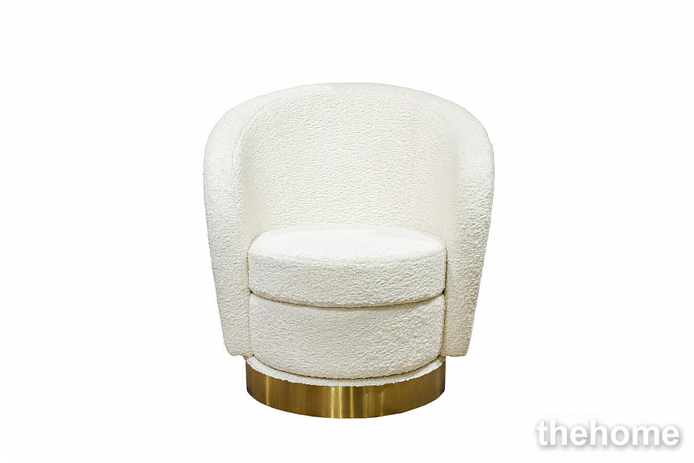 Кресло Napoli вращающееся, иск.мех кремовое Sheepskin 76*76*76см Garda Decor - TheHome