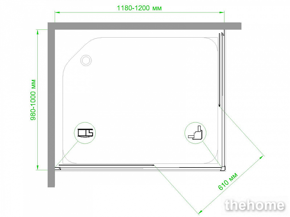 Душевой уголок Royal Bath HPD-T-CH 120х100х185 прозрачное - 2