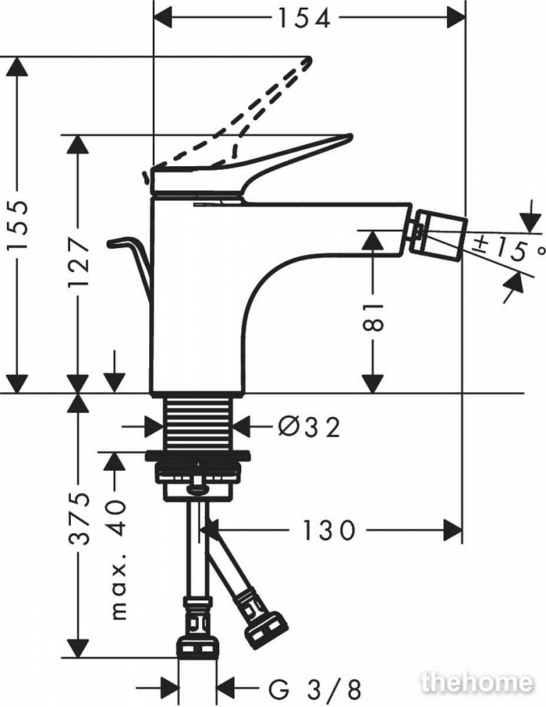 Смеситель Hansgrohe Vivenis для биде 75200670 черный - 2