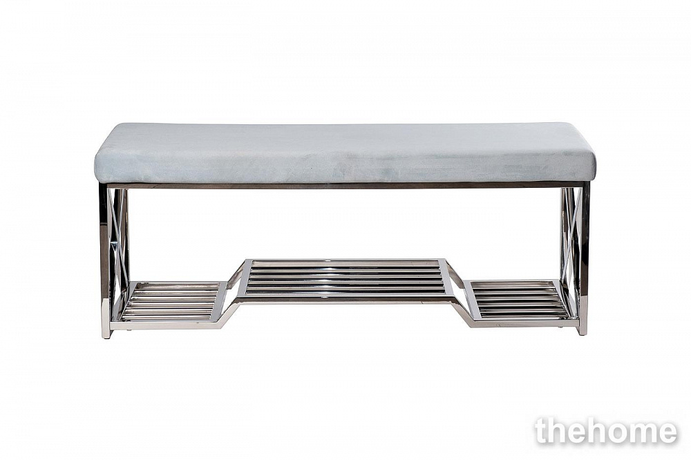 47ED-010BAN-GLB Банкетка голубой велюр/хром 120*40*47см Garda Decor - TheHome