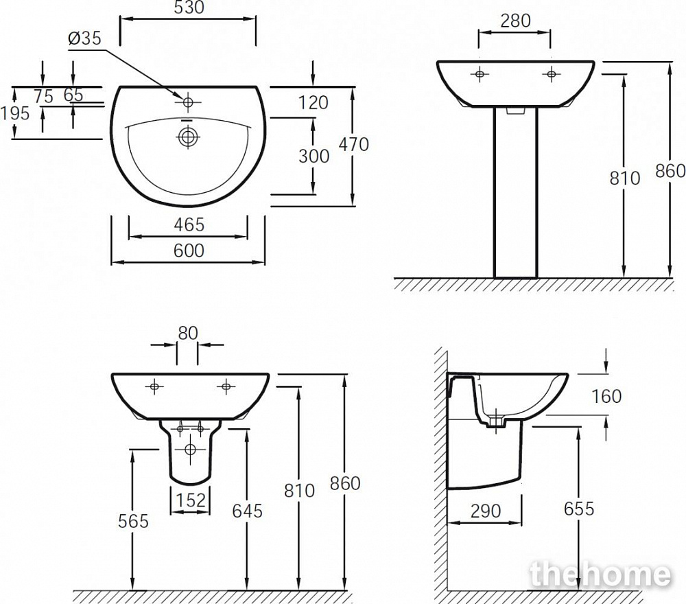 Раковина Jacob Delafon Patio E4159-00 - 6