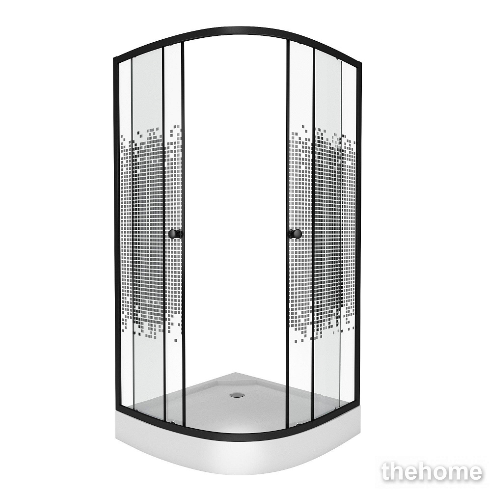 Душевой уголок Niagara Eco NG-007-14 BLACK 90х90х195 стекло мозаика - TheHome