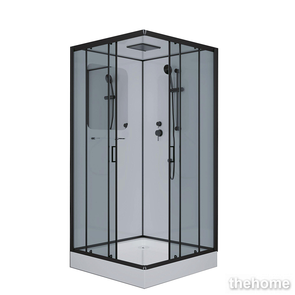 Душевая кабина Niagara Premium NG-6901-01Q BLACK 90х90х210 стекло тонированное - TheHome