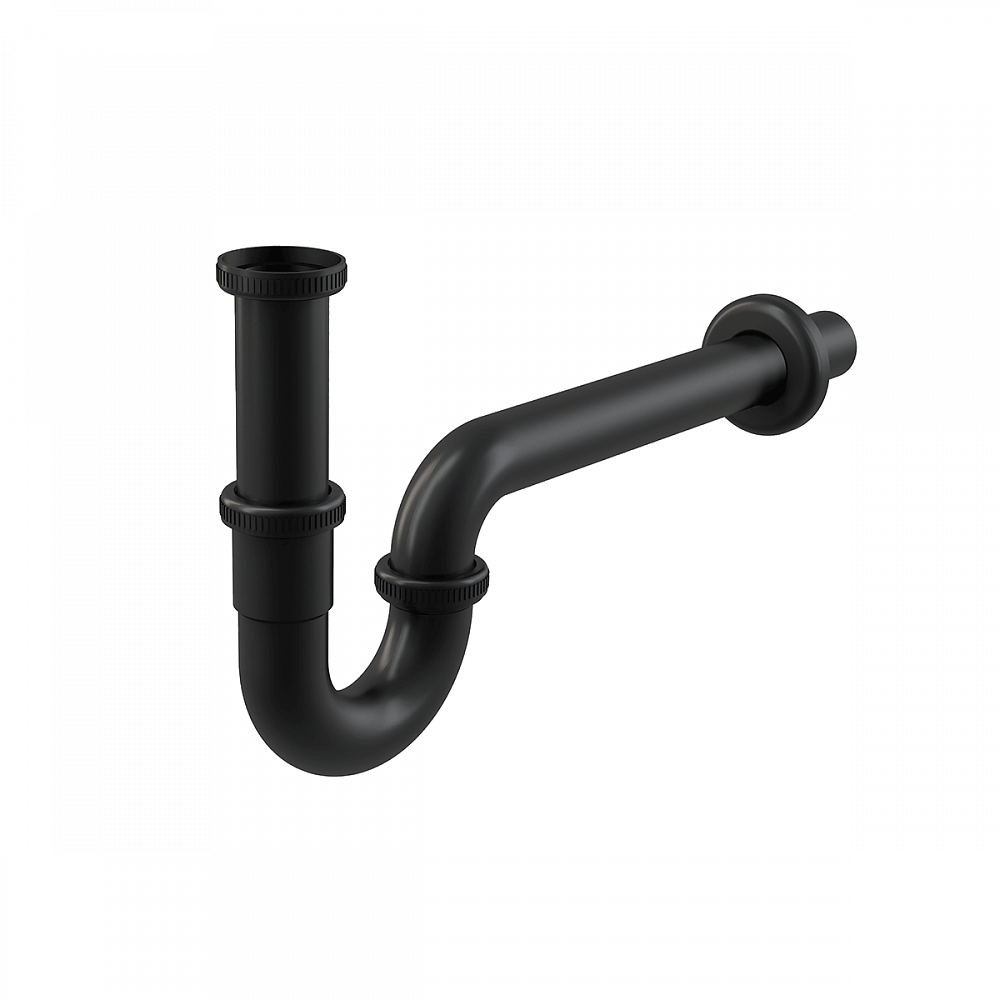 Сифон AlcaPlast A4320BLACK для раковины, черный матовый - TheHome