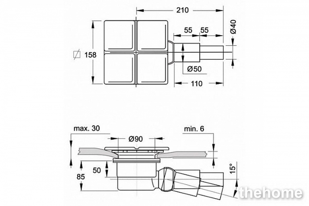 Сифон для поддона 90 мм Ideal Standard Twist T851801 - 2