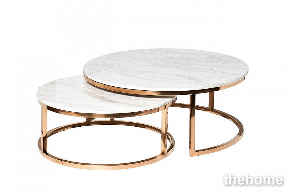 57EL-CT101А Стол журнальный(набор из 2 шт) d100*41/d80*34см Garda Decor - TheHome