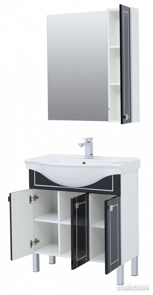 Зеркало-шкаф Aquanet Эрвин 80 00260308 черный - 7