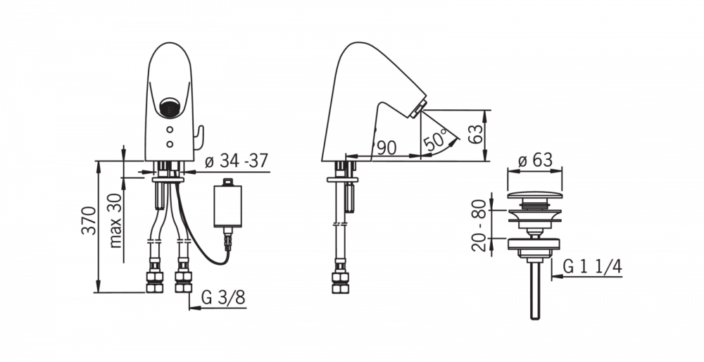 Смеситель Oras Alessi One 8514F для раковины, сенсорный - 2