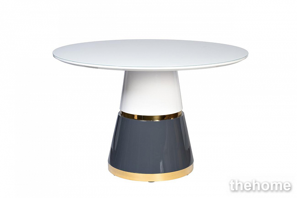 30F-1368-1 Стол обеденный круглый белый со стеклом d120*76см Garda Decor - TheHome