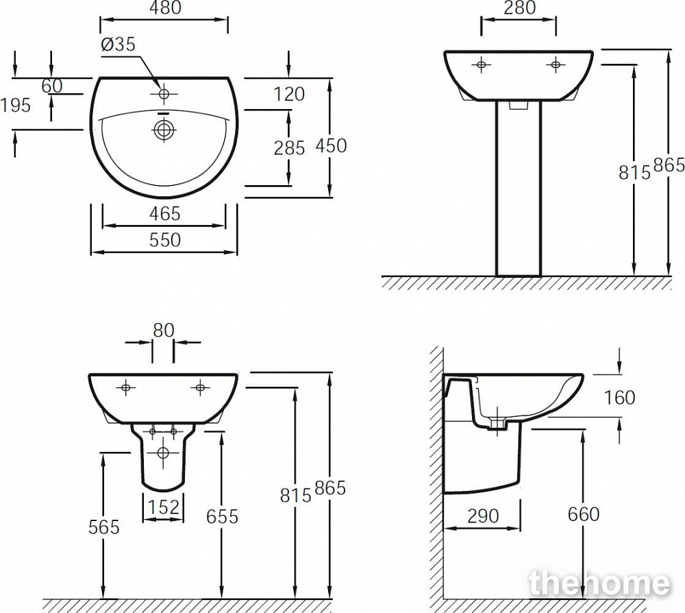 Раковина Jacob Delafon Patio E4158-00 - 6