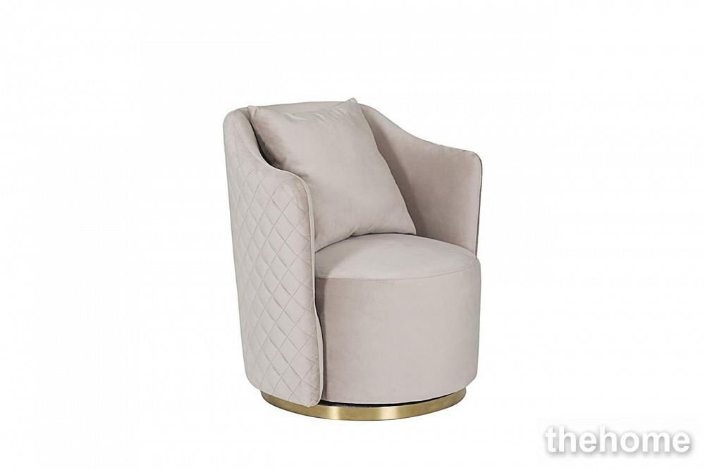 Кресло Verona вращающееся, велюр бежевый Bel09/золото 70*77*80см Garda Decor - 2