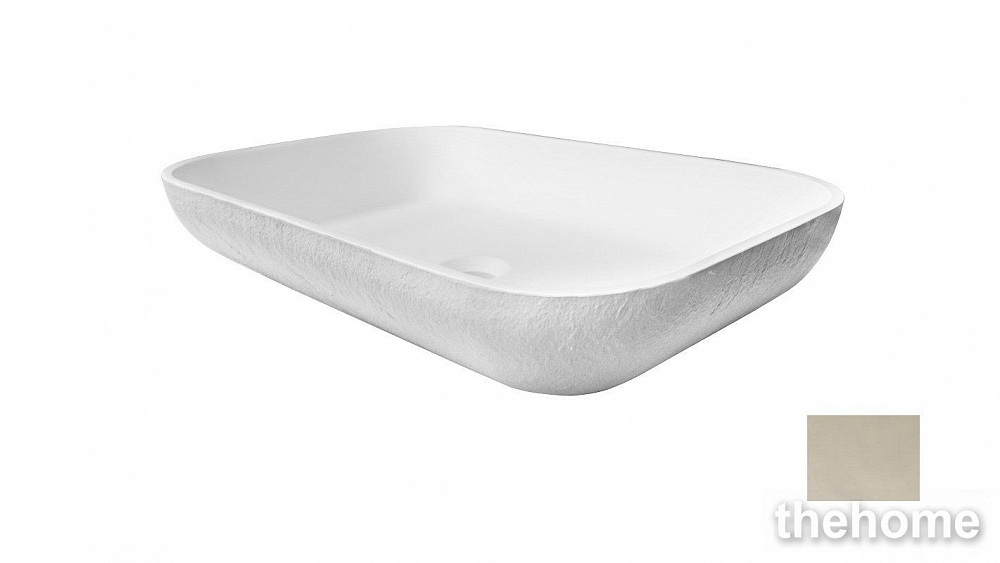 Раковина накладная Acquabella Lavabo ON-TOP LAVABO_ON-TOP_RECTANGLE_SLATE_CREMA 58х38х11 см crema - TheHome