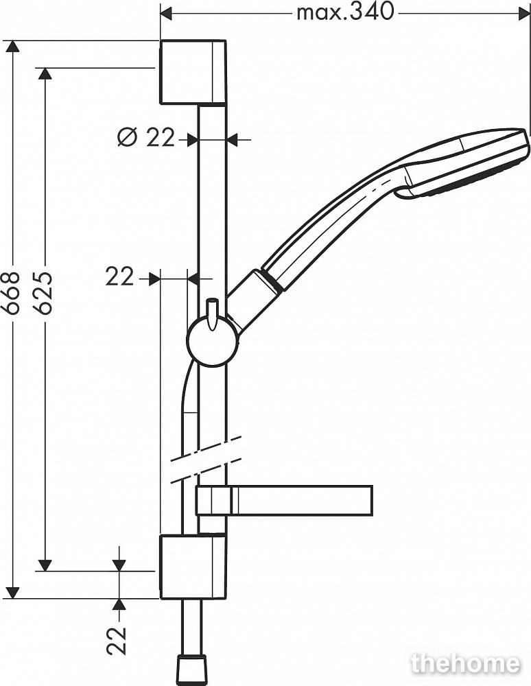 Душевой гарнитур Hansgrohe Croma 100 Vario EcoSmart 27776000, хром - 2