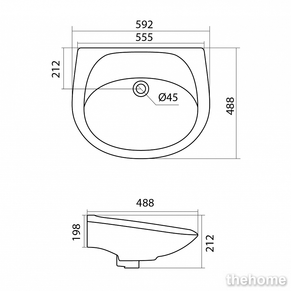 Раковина Santek Бриз 60 без отверстия под смеситель 1WH110463 - 4