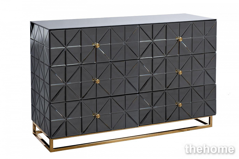 KFG126 Комод с матовой зерк. отделкой 6 ящиков 129*46*86см Garda Decor - 2
