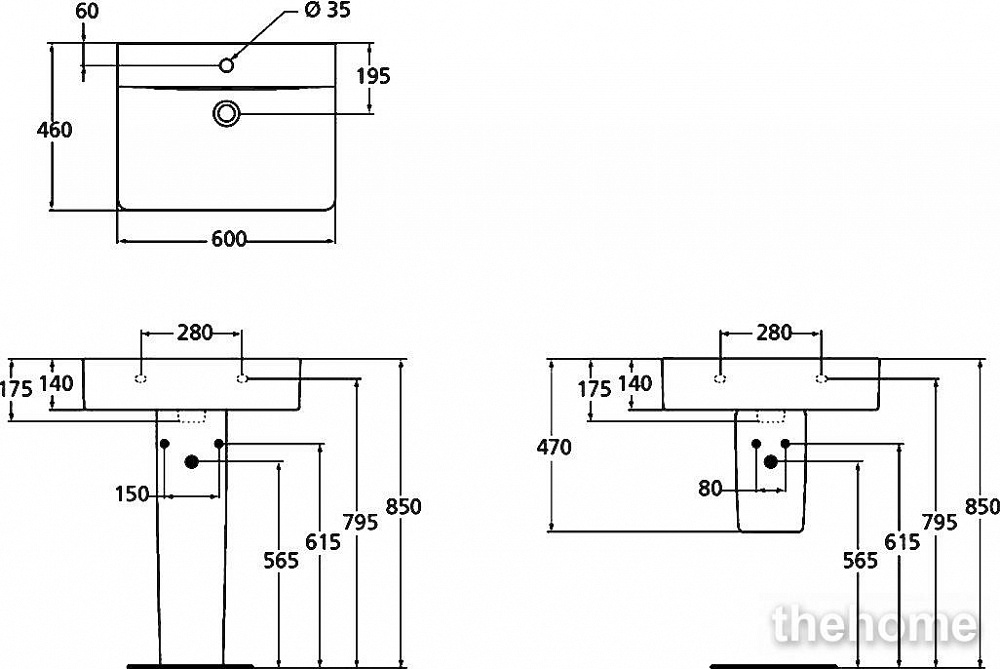 Раковина Ideal Standard Connect Cube E794501 60x46 см - 9