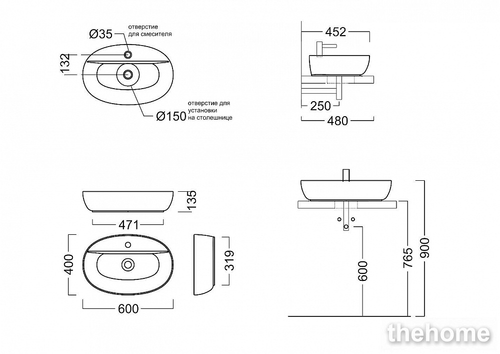 Раковина 60 см Kerama Marazzi Plaza PLR.wb.60.1 белый - 3