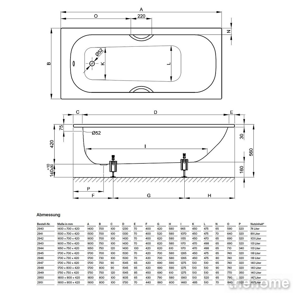 Стальная ванна Bette Form 170x70 см 2945-000AR - 5