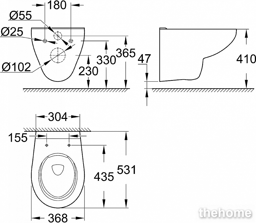 Подвесной унитаз Grohe Bau Ceramic 39427000 безободковый - 8