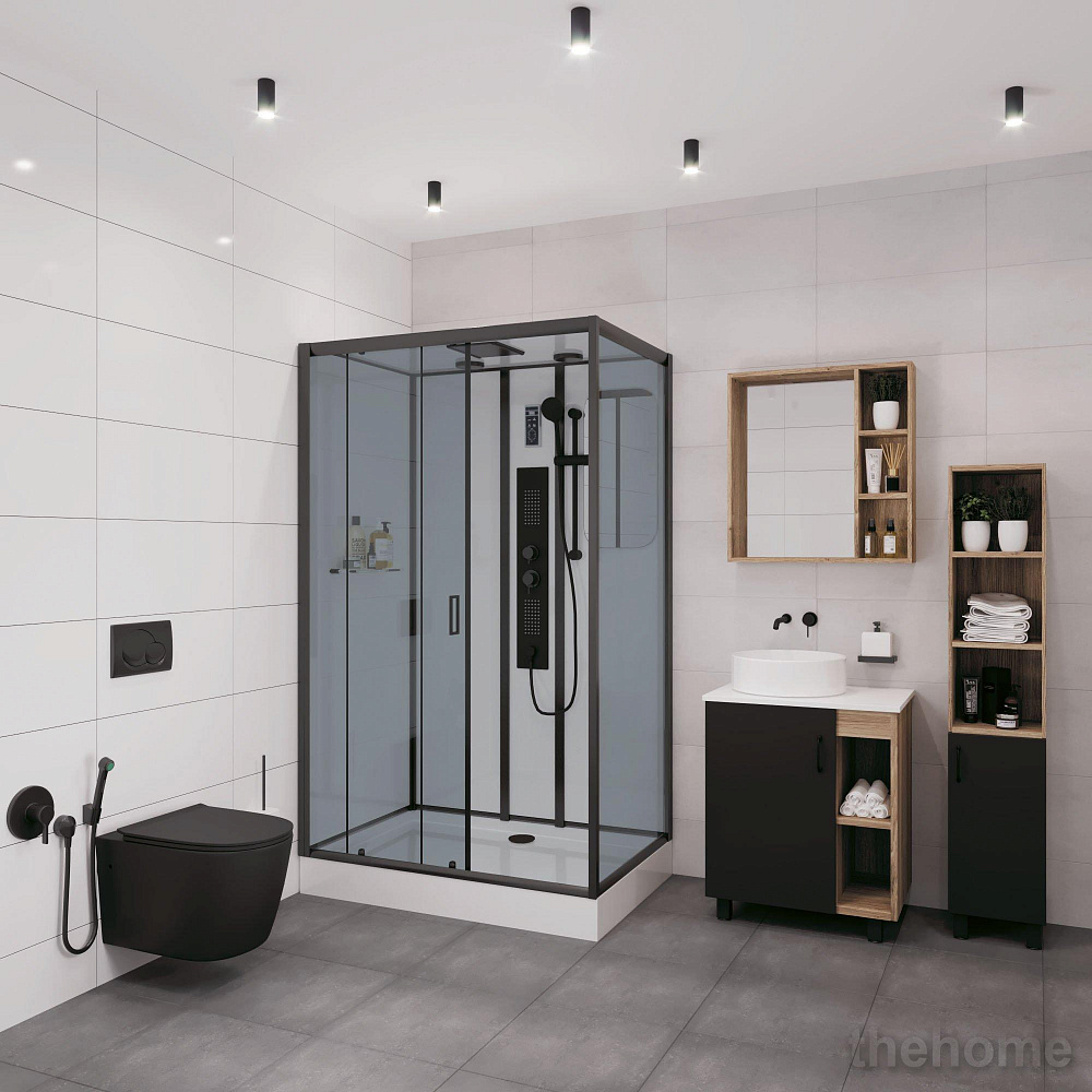 Душевая кабина Niagara Premium NG-6912-01GQL BLACK 120х80х210 левая стекло тонированное - 2