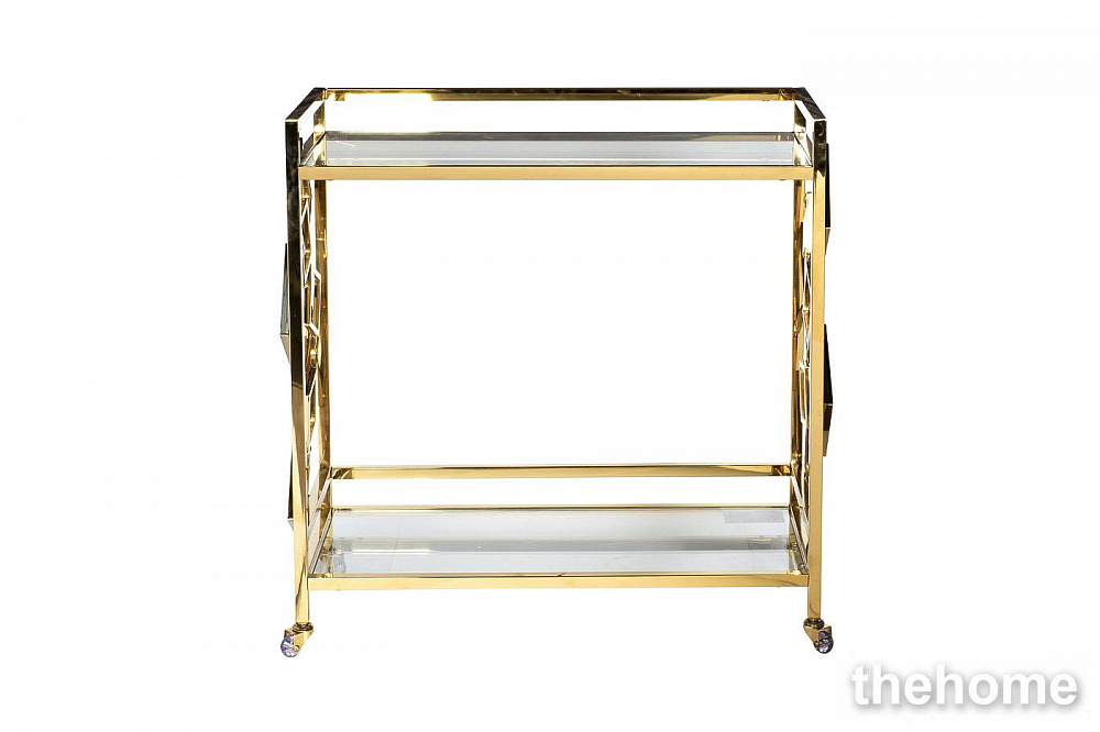 GY-CRT8164GOLD Стол-тележка сервировочн ст.прозр/золото 80*40*83 Garda Decor - TheHome